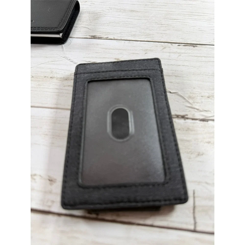 Mens Wallet Bundle Brown Leather Bifold Slim Money Clip Card Holder Case 3pc